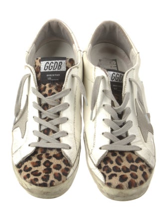 Golden Goose Leather Printed Sneakers