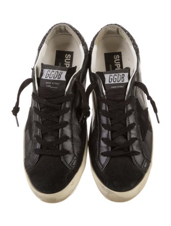 Golden Goose Leather Glitter Accents Sneakers