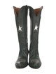 Golden Goose Leather Embroidered Accent Riding Boots