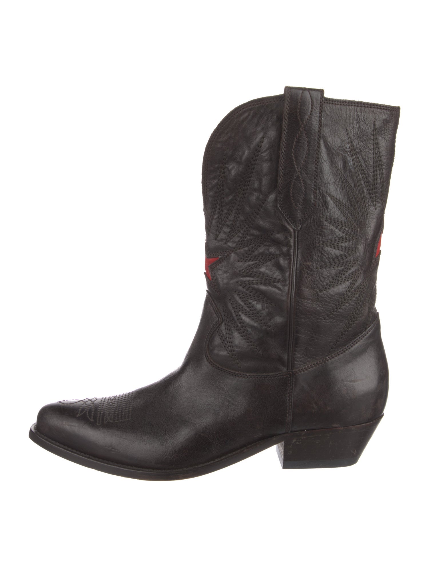 Golden Goose Leather Western Boots