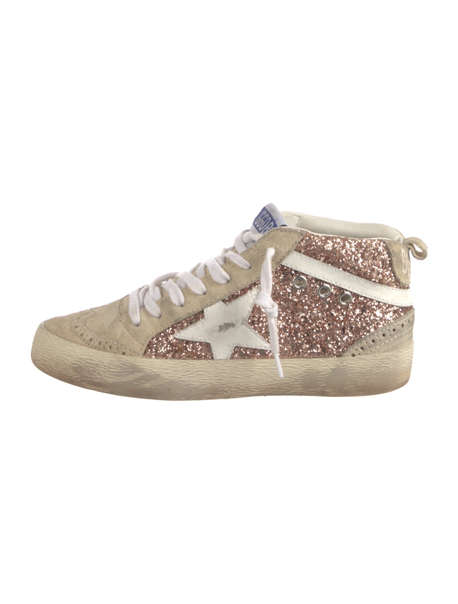 Golden Goose Suede Colorblock Pattern Sneakers