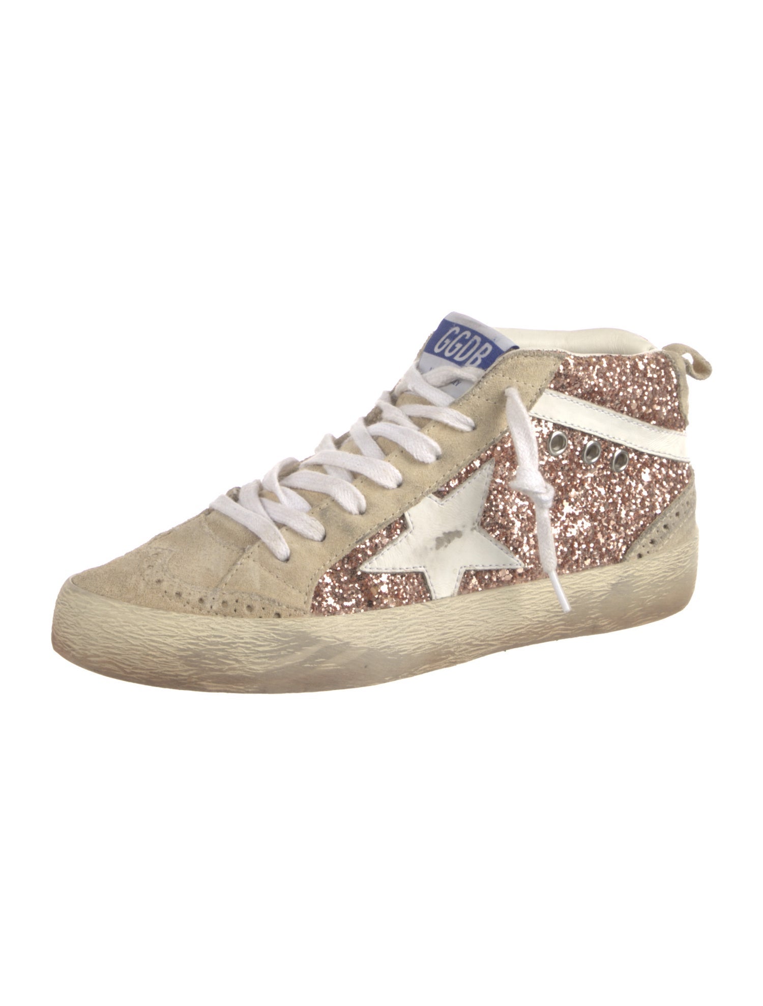 Golden Goose Suede Colorblock Pattern Sneakers