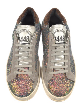 P448 Glitter Colorblock Pattern Sneakers
