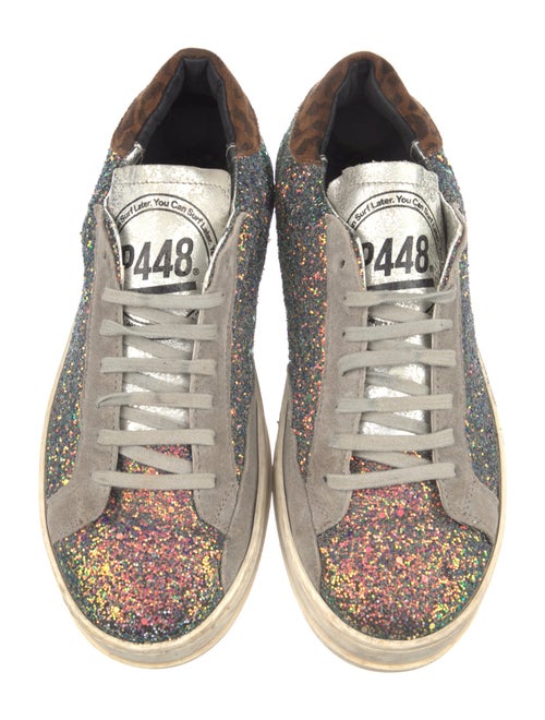 P448 Glitter Colorblock Pattern Sneakers
