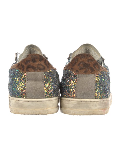 P448 Glitter Colorblock Pattern Sneakers
