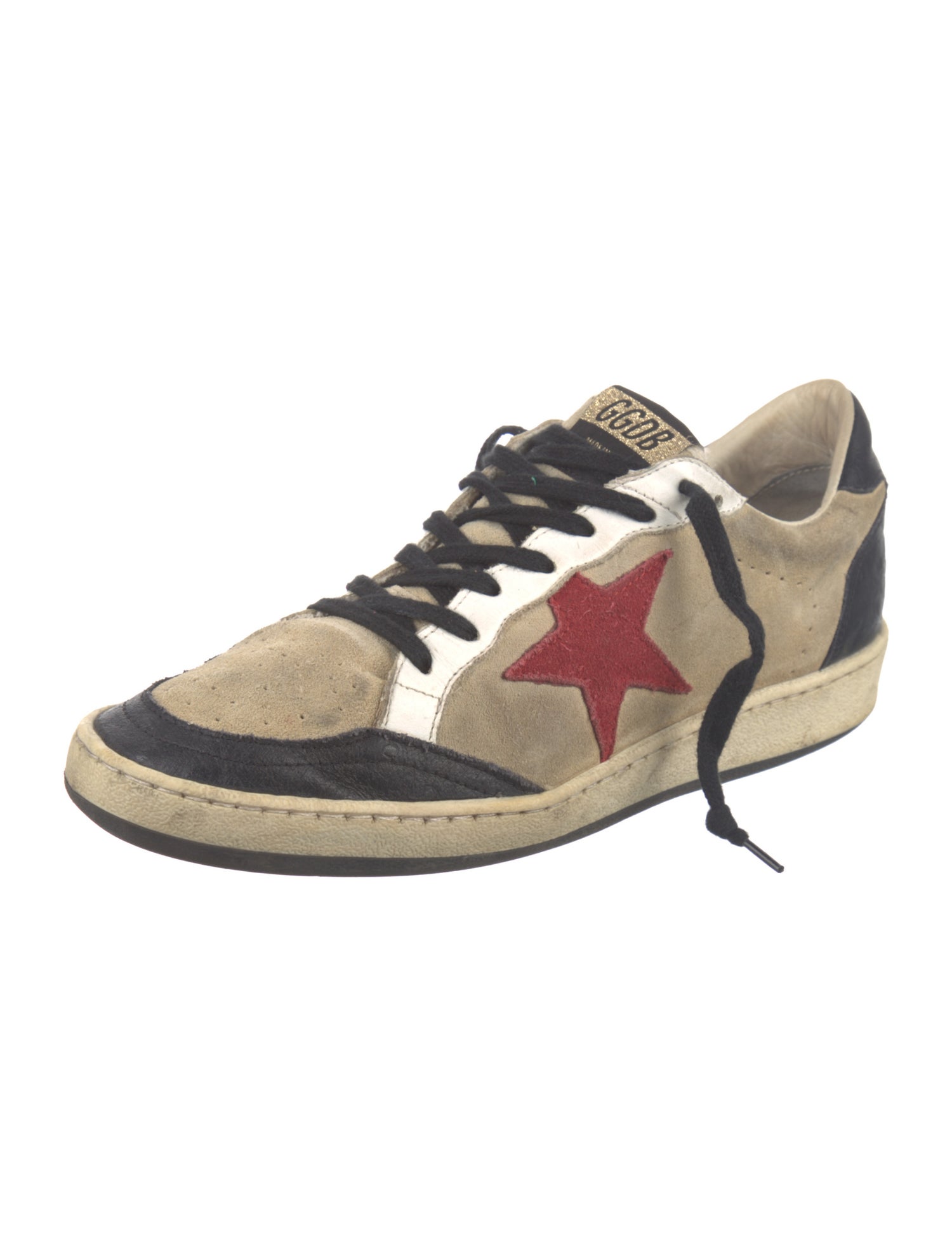Golden Goose Suede Colorblock Pattern Sneakers