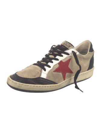Golden Goose Suede Colorblock Pattern Sneakers