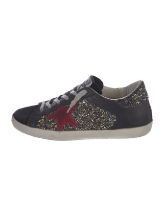 Golden Goose Leather Printed Sneakers