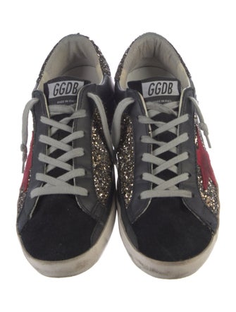 Golden Goose Leather Printed Sneakers