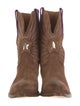 Golden Goose Suede Embroidered Accent Western Boots