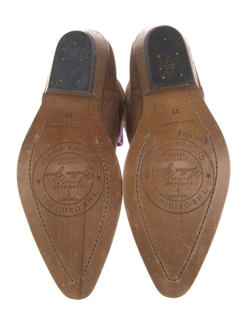 Golden Goose Suede Embroidered Accent Western Boots