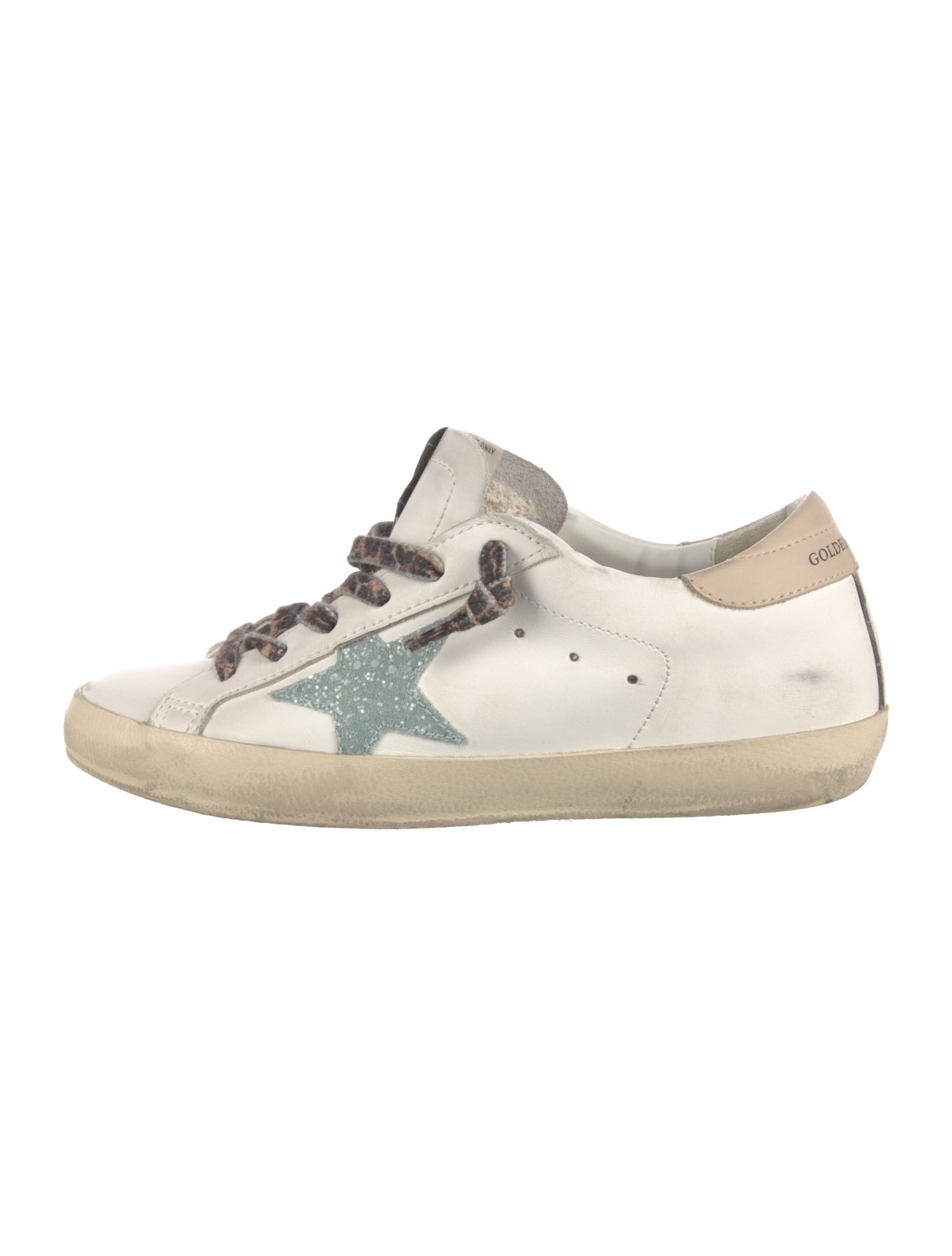 Golden Goose Leather Glitter Accents Sneakers