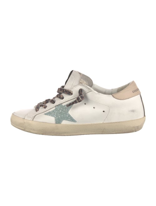 Golden Goose Leather Glitter Accents Sneakers