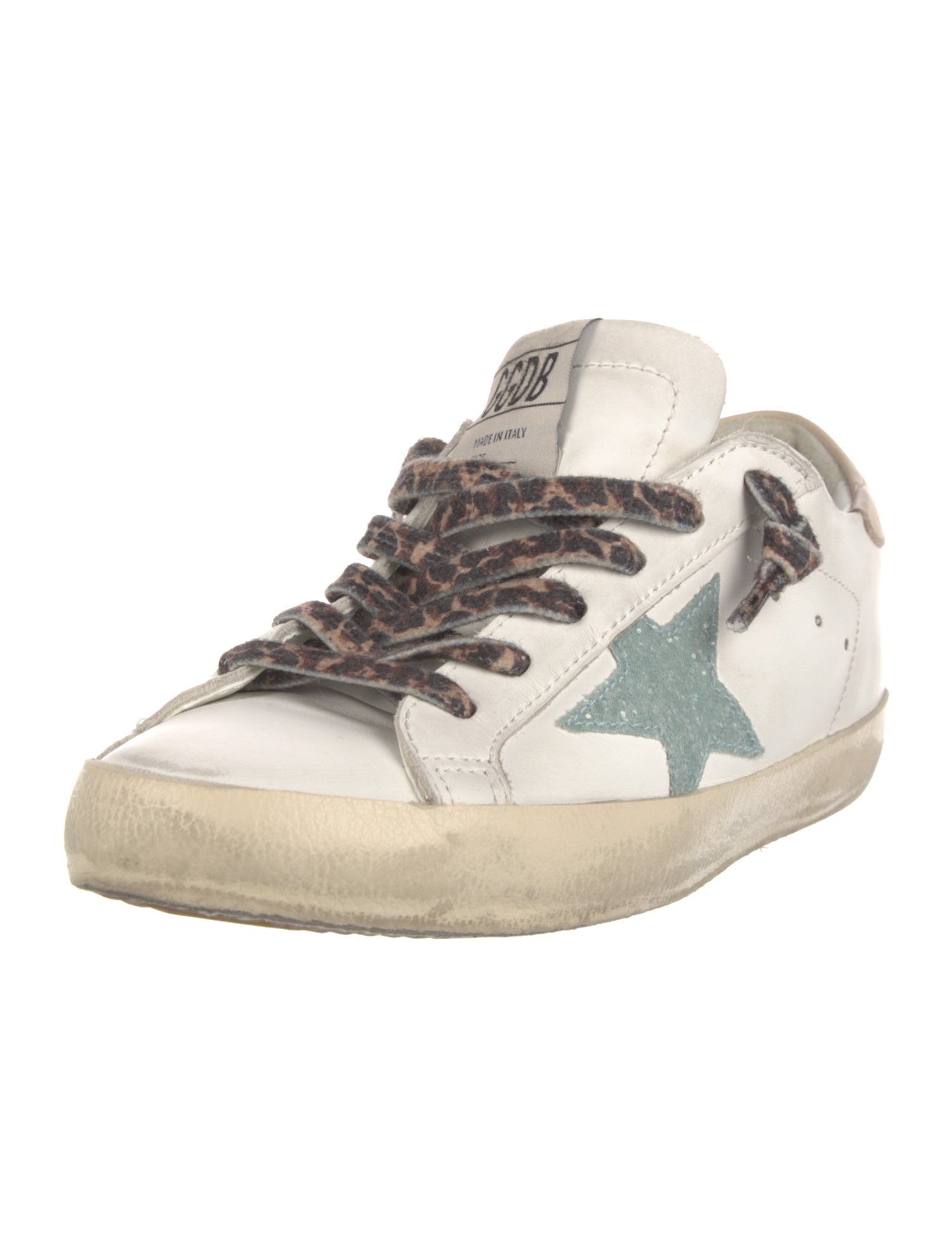 Golden Goose Leather Glitter Accents Sneakers