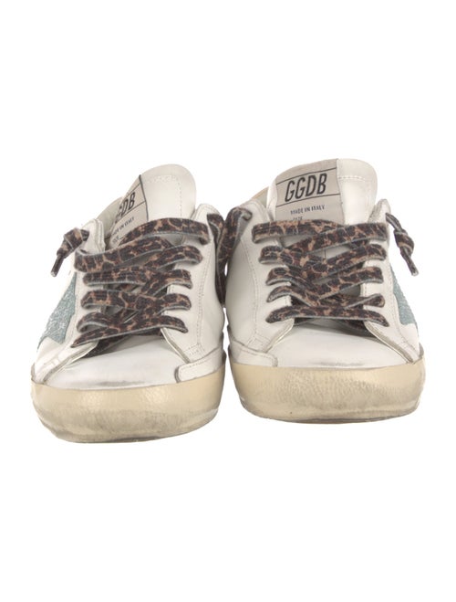 Golden Goose Leather Glitter Accents Sneakers