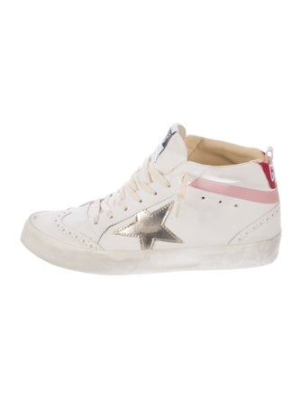 Golden Goose Leather Colorblock Pattern Sneakers