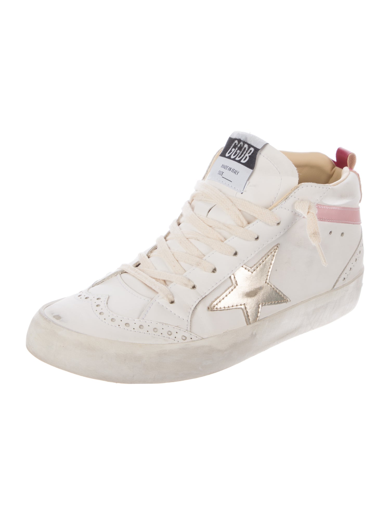 Golden Goose Leather Colorblock Pattern Sneakers