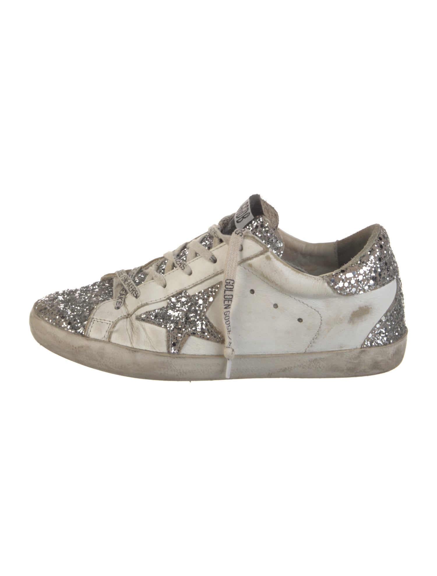 Golden Goose Leather Colorblock Pattern Sneakers
