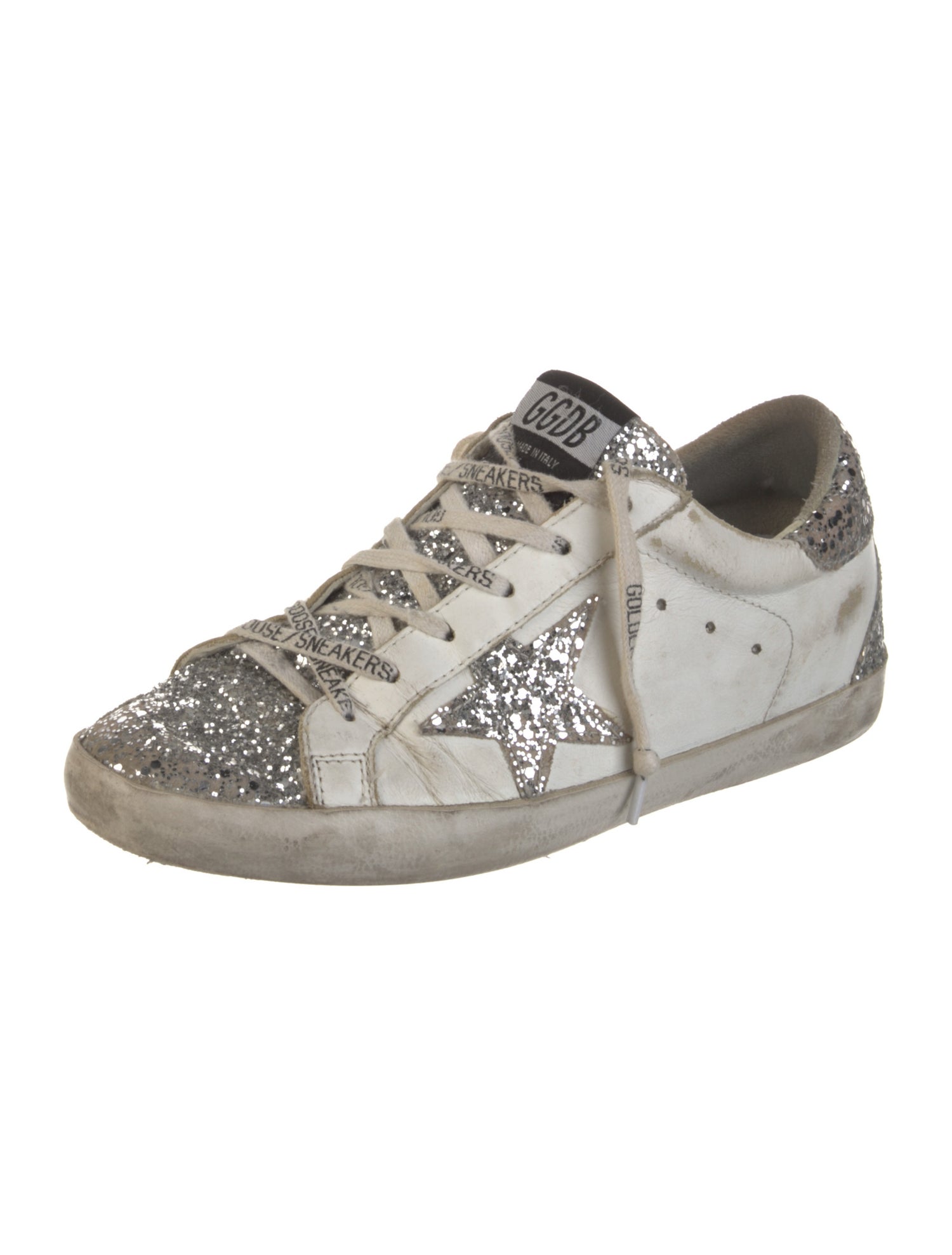 Golden Goose Leather Colorblock Pattern Sneakers