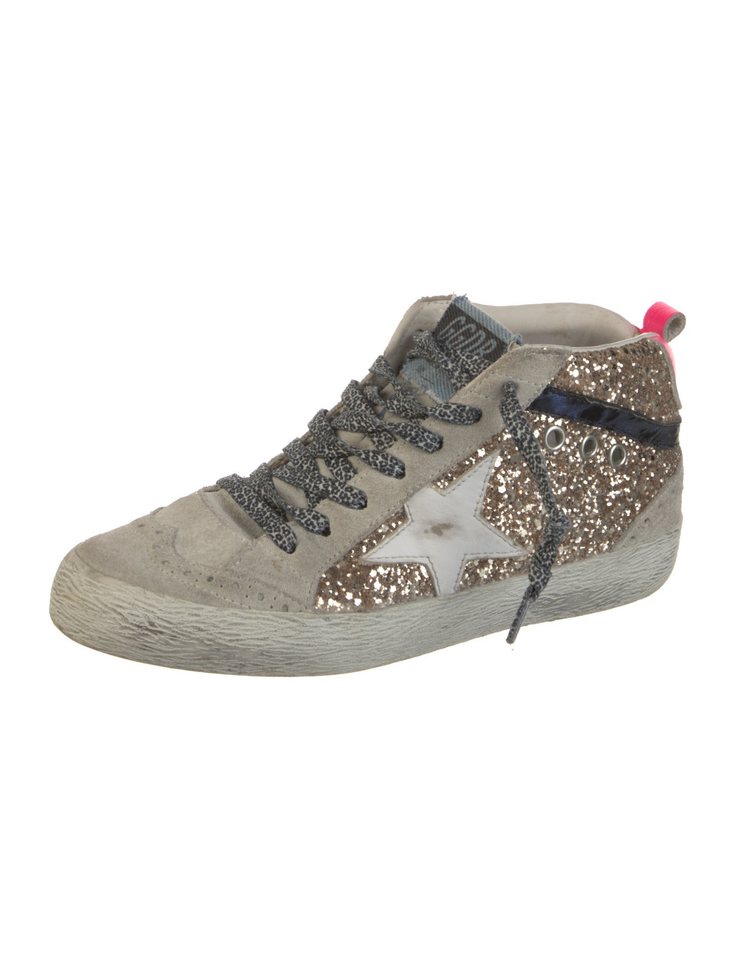 Golden Goose Suede Animal Print Sneakers