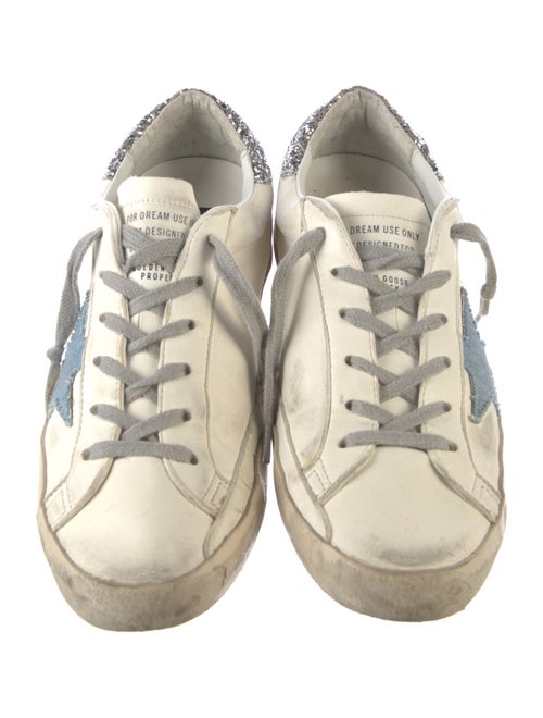 Golden Goose Leather Glitter Accents Sneakers