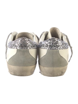 Golden Goose Leather Glitter Accents Sneakers