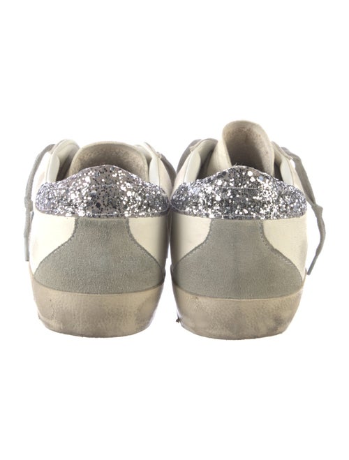 Golden Goose Leather Glitter Accents Sneakers