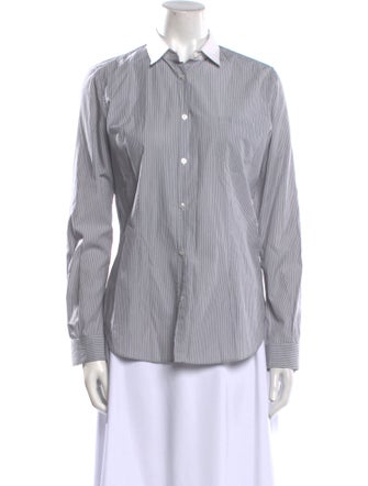 Golden Goose Striped Long Sleeve Button-Up Top