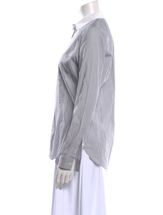 Golden Goose Striped Long Sleeve Button-Up Top