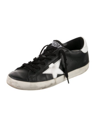 Golden Goose Leather Graphic Print Sneakers