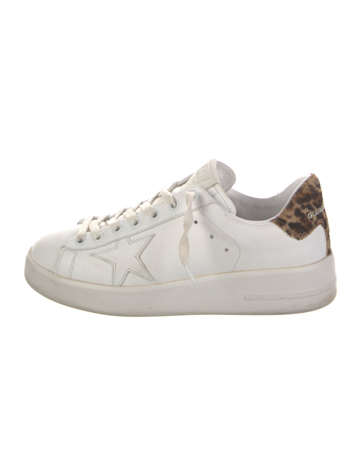 Golden Goose Leather Fur Trim Sneakers