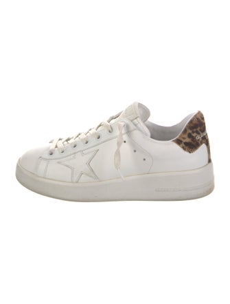Golden Goose Leather Fur Trim Sneakers