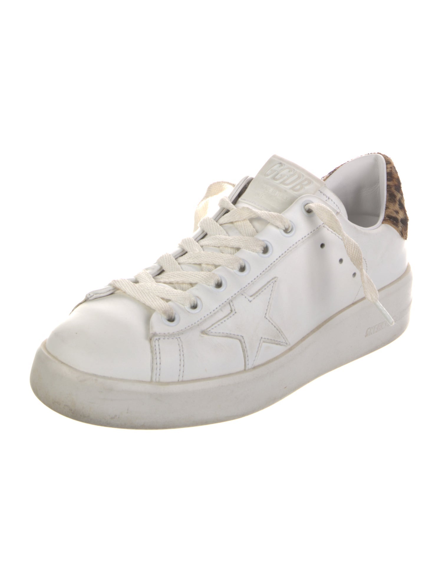 Golden Goose Leather Fur Trim Sneakers