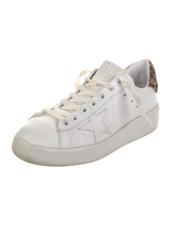 Golden Goose Leather Fur Trim Sneakers