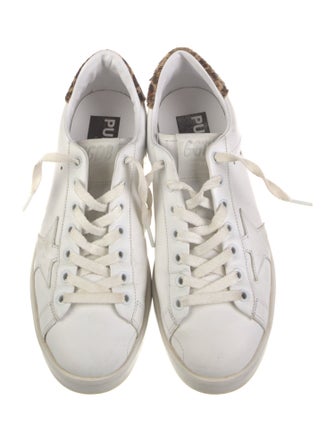 Golden Goose Leather Fur Trim Sneakers