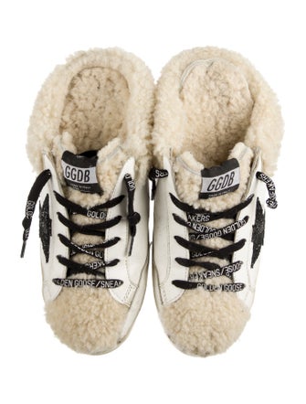 Golden Goose Leather Glitter Accents Sneakers