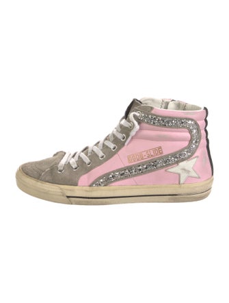 Golden Goose Leather Colorblock Pattern Sneakers