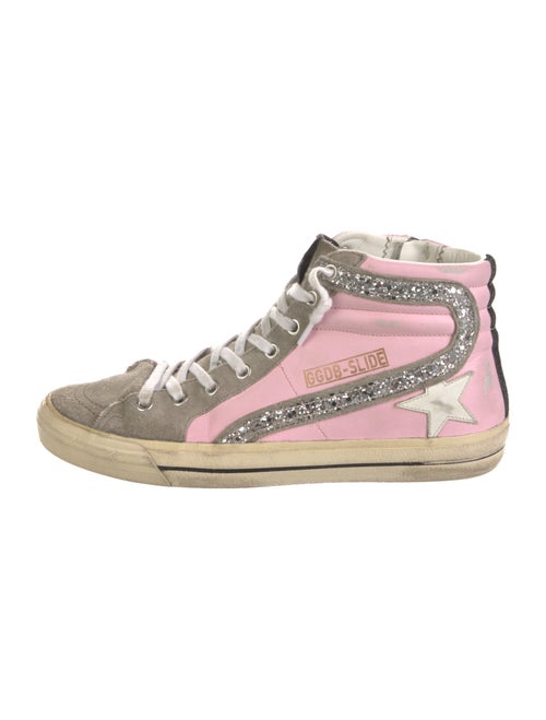 Golden Goose Leather Colorblock Pattern Sneakers