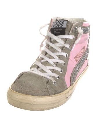 Golden Goose Leather Colorblock Pattern Sneakers