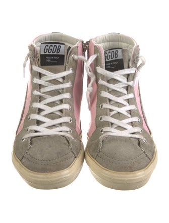 Golden Goose Leather Colorblock Pattern Sneakers