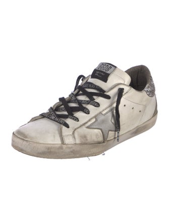 Golden Goose Leather Printed Sneakers