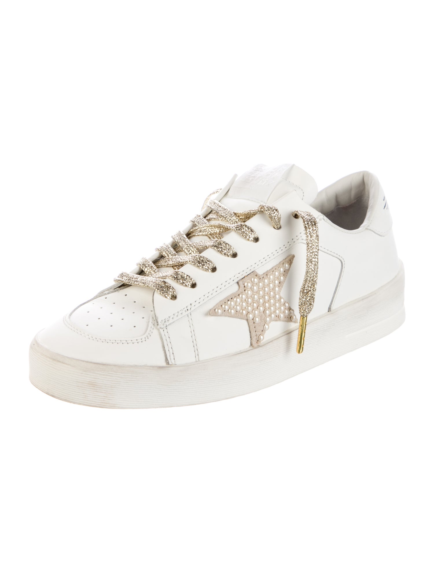 Golden Goose Leather Studded Accents Sneakers