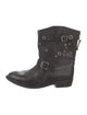 Golden Goose Leather Braided Accents Moto Boots