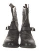 Golden Goose Leather Braided Accents Moto Boots