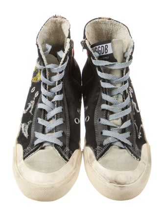 Golden Goose Canvas Colorblock Pattern Sneakers