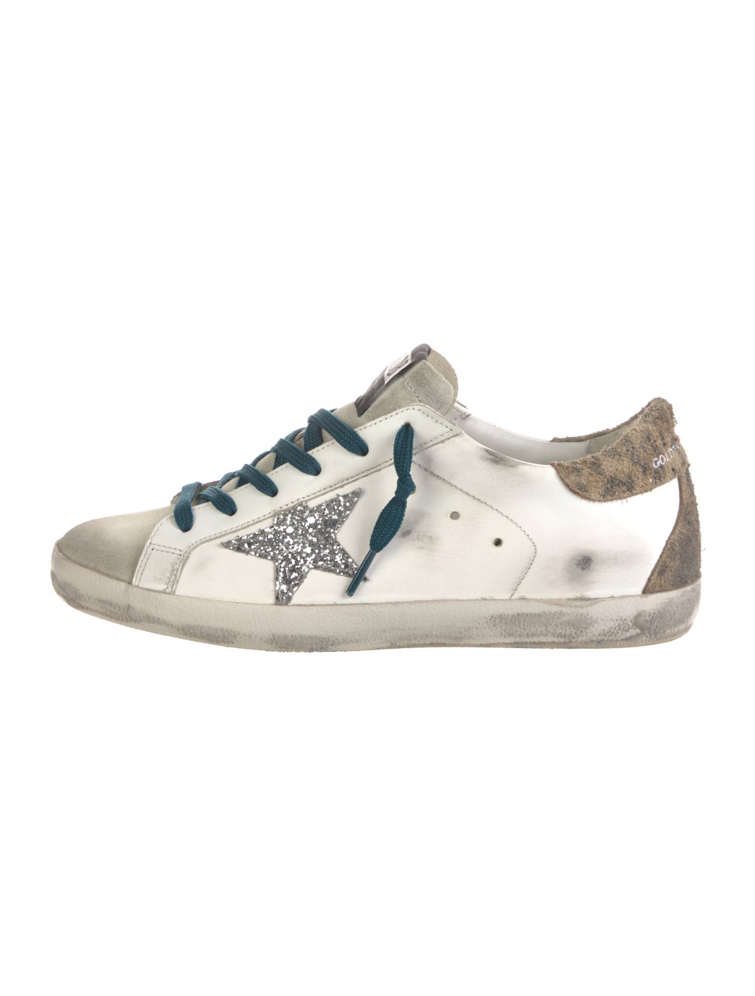 Golden Goose Leather Colorblock Pattern Sneakers