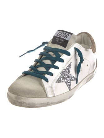 Golden Goose Leather Colorblock Pattern Sneakers