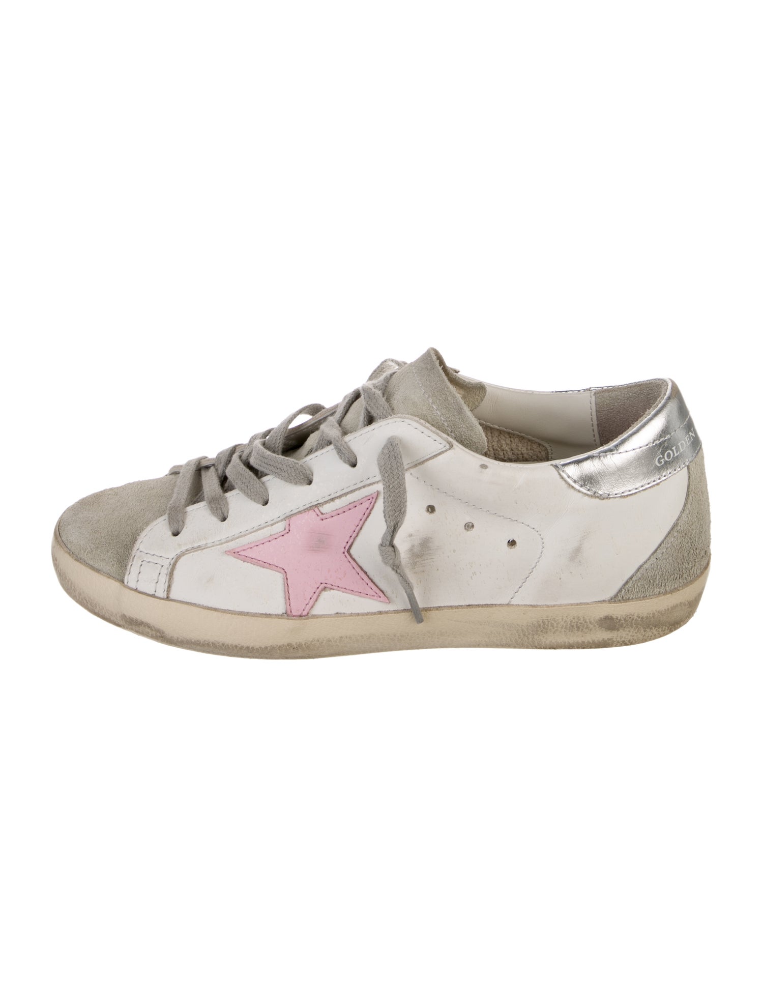 Golden Goose Suede Colorblock Pattern Sneakers