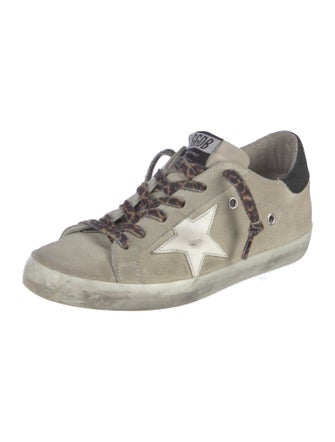 Golden Goose Suede Glitter Accents Sneakers
