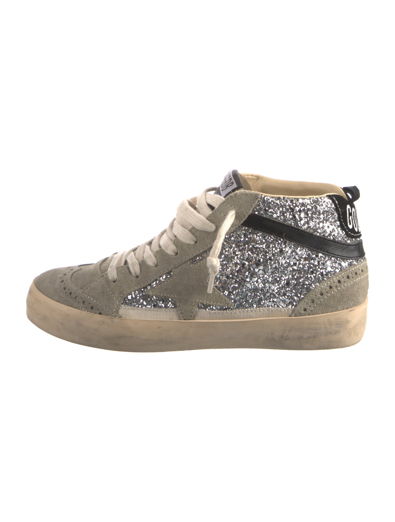 Golden Goose Suede Colorblock Pattern Sneakers